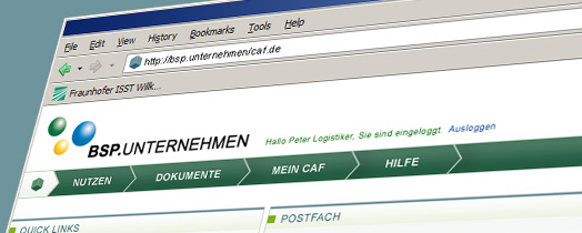 Screenshot eines Logistics Mall Profils